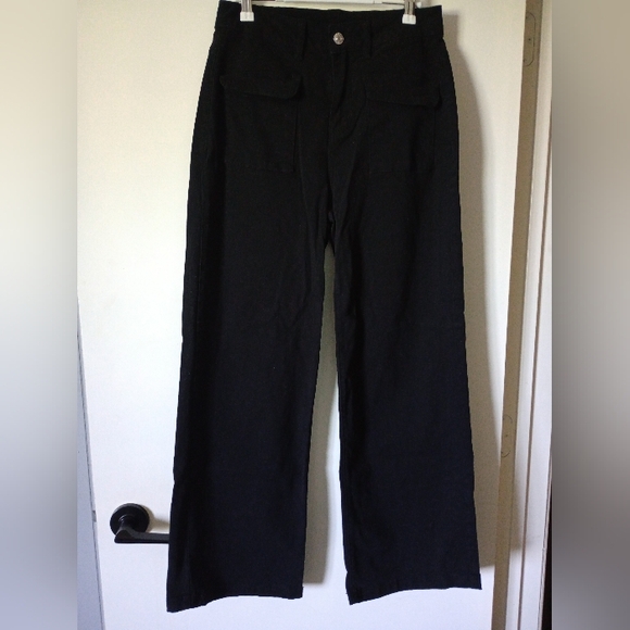 Dokotoo Pants - 🙂Black Wide-Leg Cotton/Elastane Pants Size 4